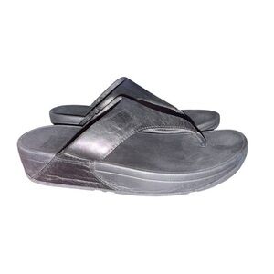 ▶️ Fitflop ◀️ Solid Black Thong Sandals Size 8